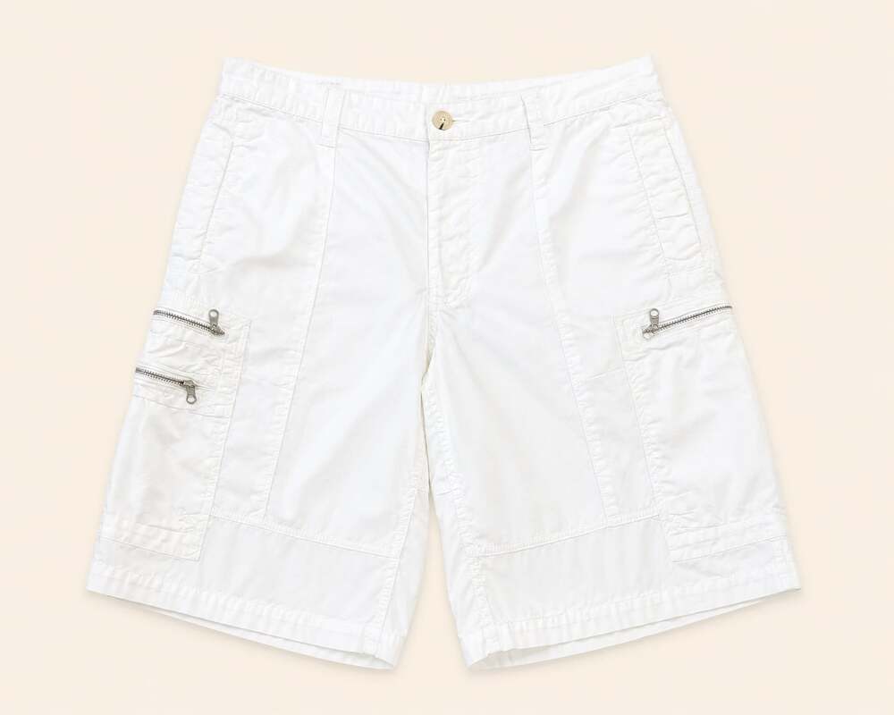 Michael Kors White Zip Cargo Shorts Men’s Size 36 Utility Y2K Cotton